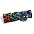 T350 Wired Backlit Keyboard & Mouse Combo - Crater Key Design, ABS | Black & White