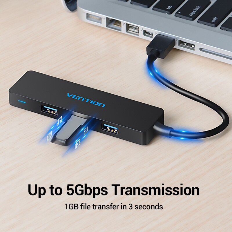 4-Port USB 3.0 Hub Splitter - High-Speed Data Transfer