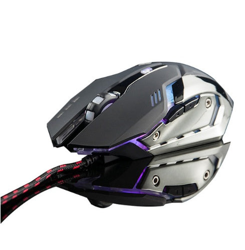 Silent Wired Gaming Mouse - 3200 DPI Optical Mouse with 6 Buttons