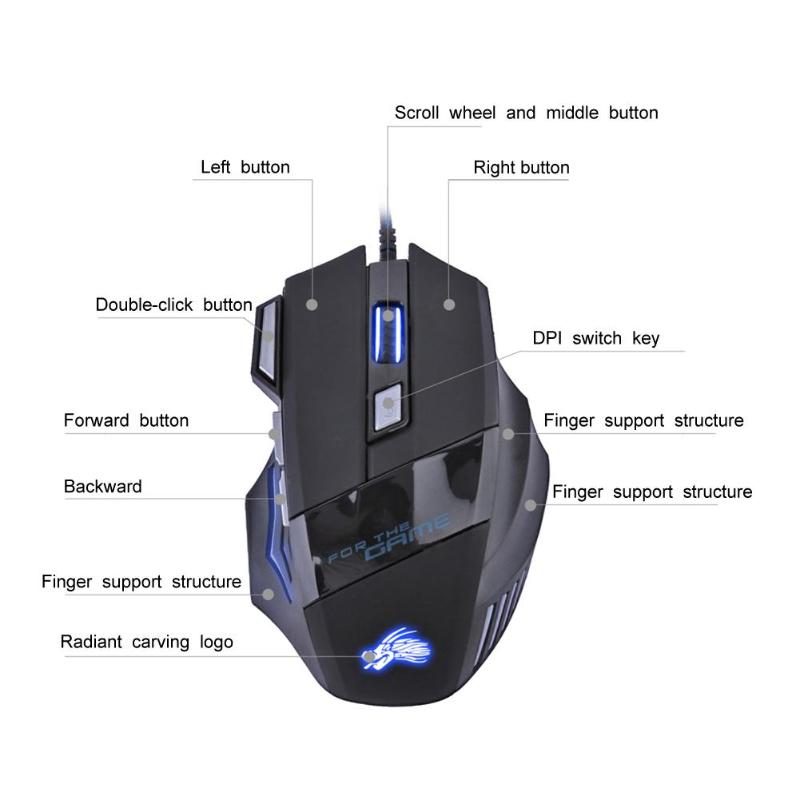 RGB Wired Gaming Mouse - 5500 DPI, 7-Colour LED, Multiple Models