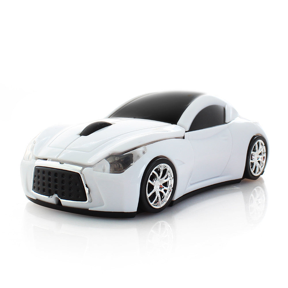 Sports Car-Shaped Wireless Mouse - 1600 DPI, Built-In Dongle Storage | Green, Blue, Silver, Black & Red