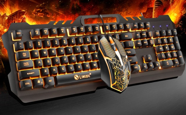 Wired Backlit Keyboard & Mouse Combo - USB Desktop Set