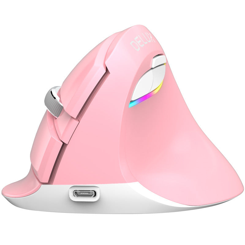 Wireless Vertical Ergonomic Mouse - 2400 DPI, 4-Gear, 6 Buttons, Four-Way Scroll | Green, Pink & Black