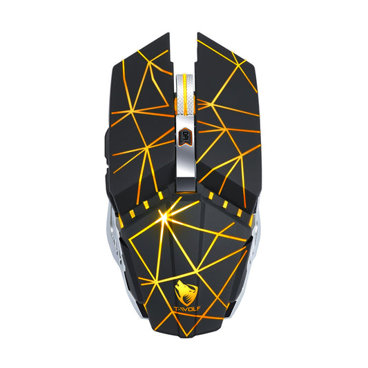 Wireless Silent RGB Gaming Mouse - 3000 DPI, 6 Buttons, USB Rechargeable | Black, Star Black & White