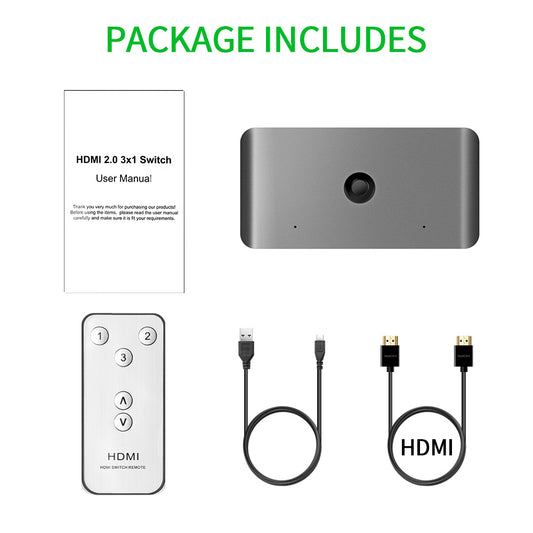 4K HDMI KVM Switch with Remote Control - Control 2 Computers with 1 Keyboard & Mouse