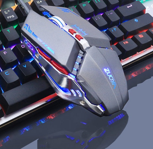 Silent Wired Gaming Mouse - 3200 DPI Optical Mouse with 6 Buttons