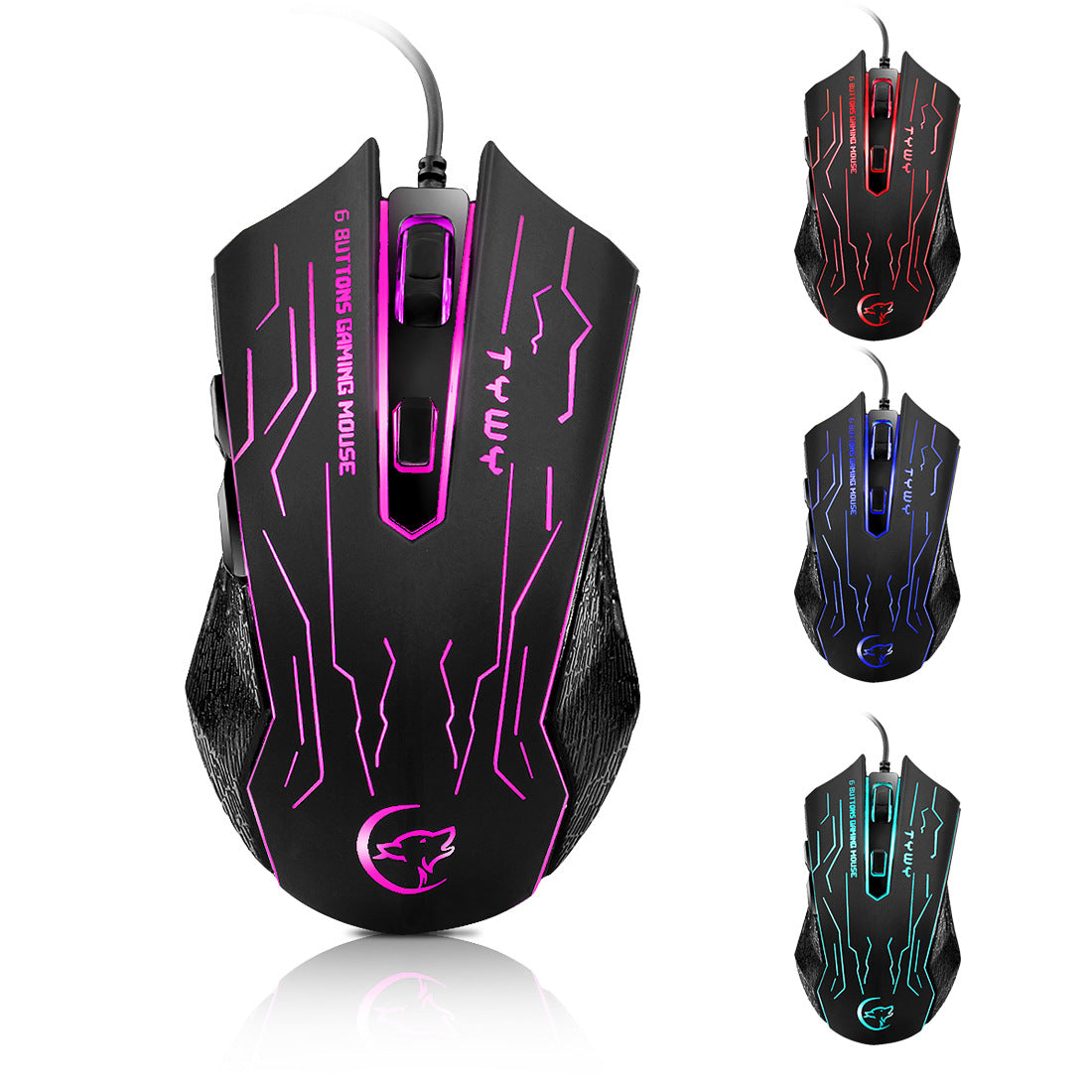 Wired RGB Gaming Mouse - 3200 DPI, 6 Buttons, 20M Switch Life, 1.5m Cable | Black