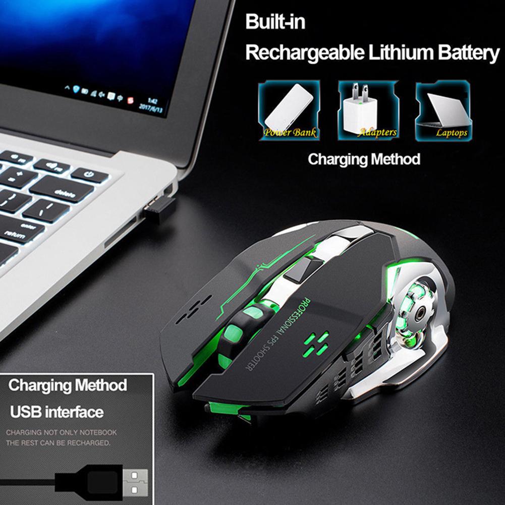 X8 Wireless Rechargeable Gaming Mouse - 1800 DPI, 7-Colour RGB, 600mAh, 6 Buttons | Black, White & More