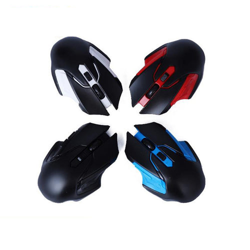 2.4GHz Wireless Gaming Mouse - 1000 DPI, 6 Buttons | Red, Black, White & Blue