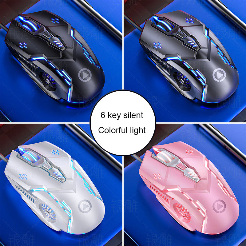 G5 Silent RGB Wired Gaming Mouse - 3200 DPI, 6 Buttons, 4-Way Scroll