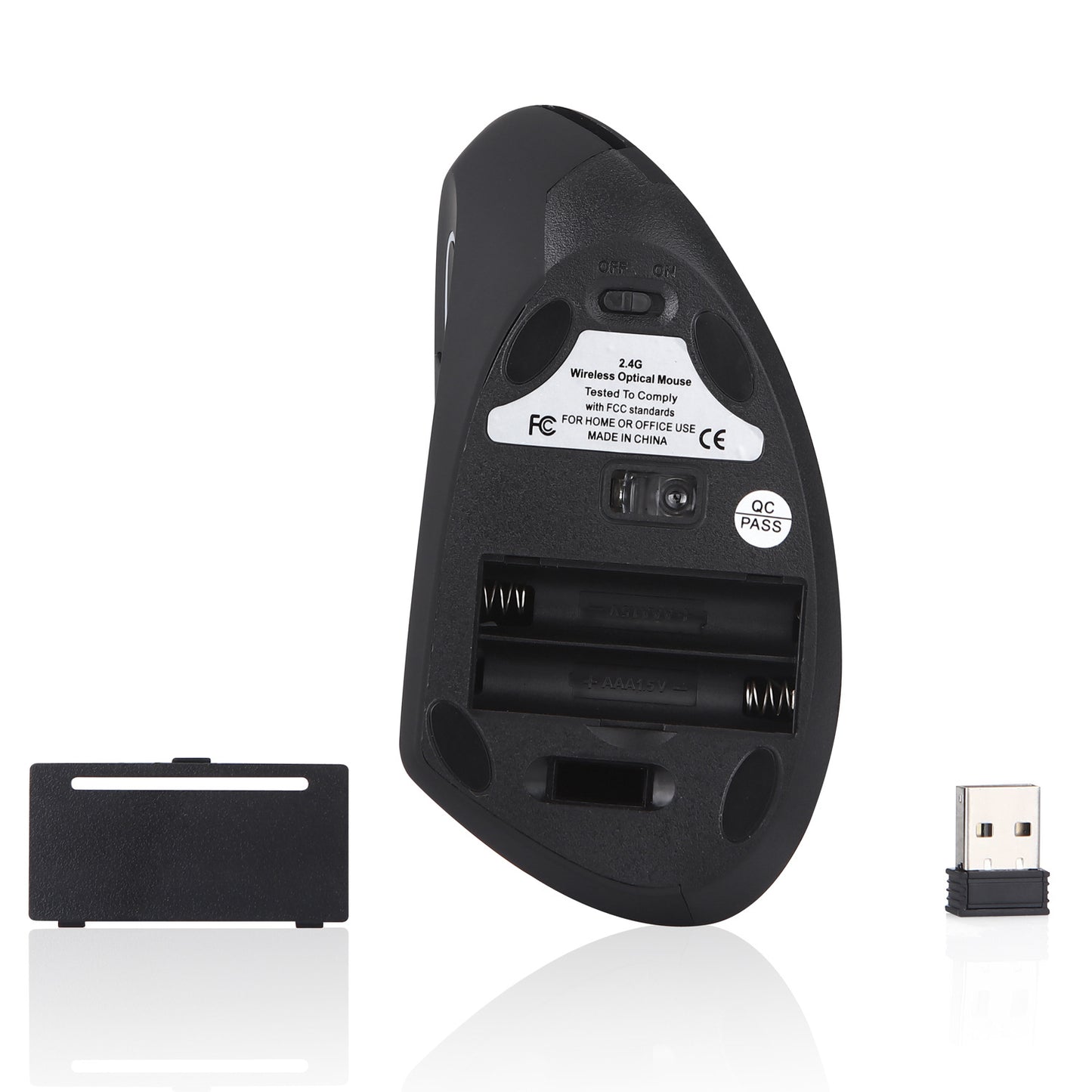 Wireless Vertical Ergonomic Mouse for Left-Handers - 800/1200/1600 DPI, 6 Buttons