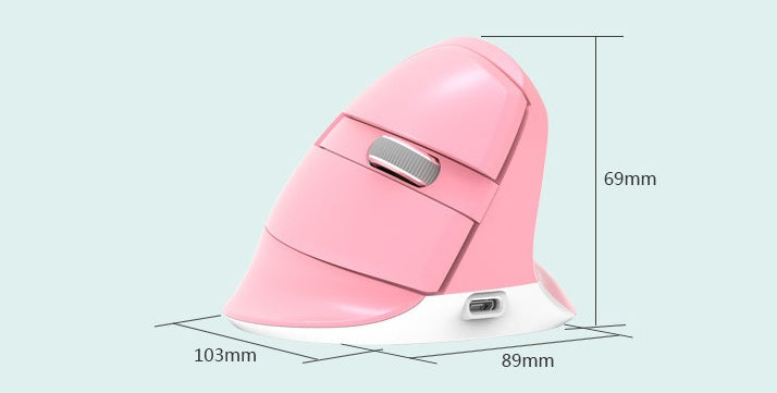 Wireless Vertical Ergonomic Mouse - 2400 DPI, 4-Gear, 6 Buttons, Four-Way Scroll | Green, Pink & Black