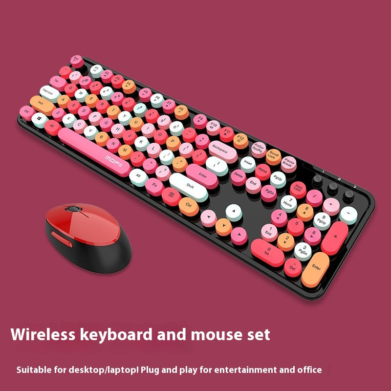 Aesthetic Wireless Keyboard & Mouse Combo - 13 Colourways | Purple, Pink, Blue, Green, Milk Tea & More