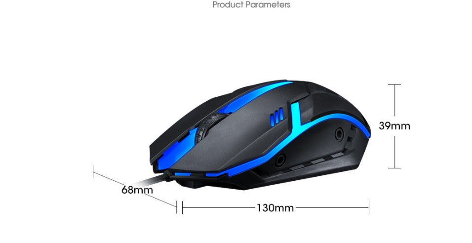 Compact Wired RGB Gaming Mouse - 1600 DPI, Touch Scroll Wheel, 4-Gear | White & Black