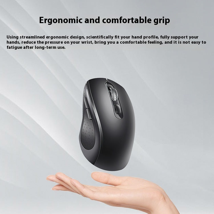 Dual-Mode Bluetooth 5.0 & 2.4GHz Wireless Rechargeable Mouse - 4000 DPI, Ergonomic | White & Black