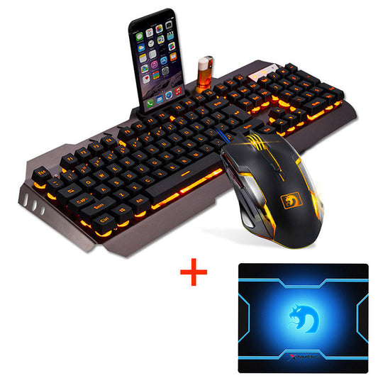 LED Backlit Gaming Keyboard & Mouse Combo with Mouse Pad - USB Wired Set