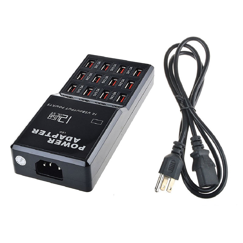 12-Port USB Charging Station - Charge All Your Devices from One Hub
