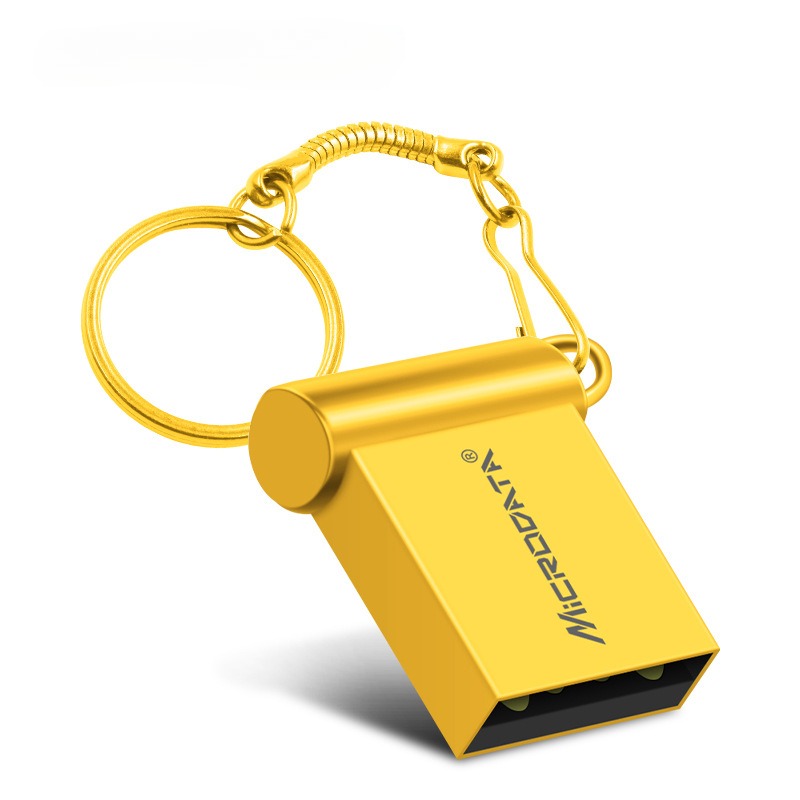 Mini Car-Shaped Metal USB Flash Drive with Necklace Chain