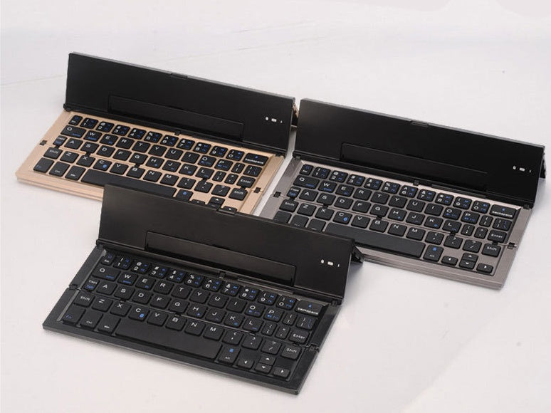 3-Fold Ultra-Thin Bluetooth Keyboard - 100hr Battery, Metal & ABS | Apple, Android & Windows