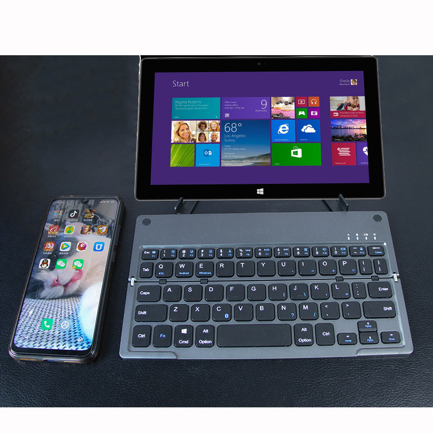 2-Fold Bluetooth Keyboard with Touchpad & Hidden Stand - Smart TV, Tablet & HTPC