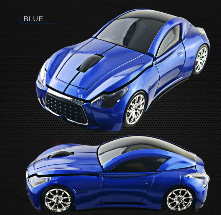 Sports Car-Shaped Wireless Mouse - 1600 DPI, Built-In Dongle Storage | Green, Blue, Silver, Black & Red