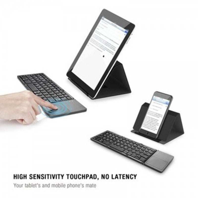 Bluetooth Folding Keyboard with Touchpad - 64 Keys, 15m Range | Single & Twin Pack