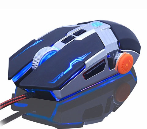 Silent Wired Gaming Mouse - 3200 DPI Optical Mouse with 6 Buttons