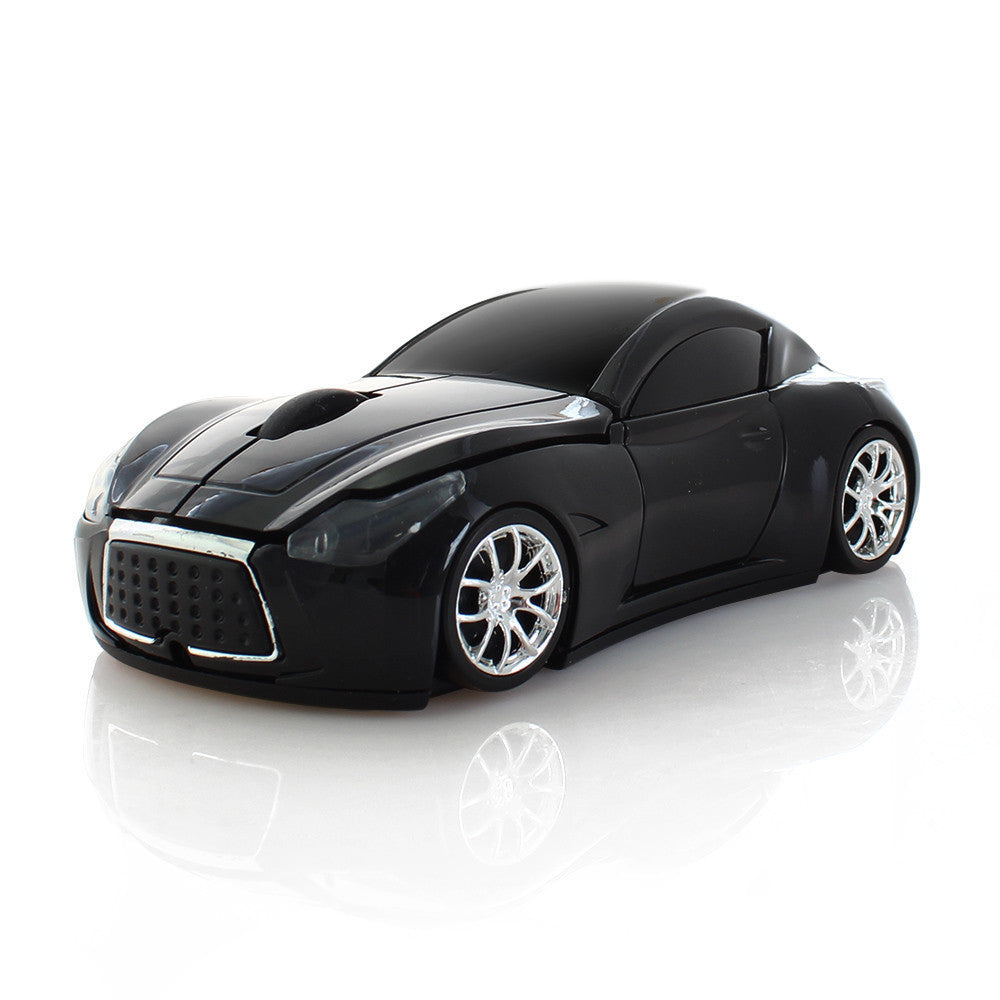 Sports Car-Shaped Wireless Mouse - 1600 DPI, Built-In Dongle Storage | Green, Blue, Silver, Black & Red