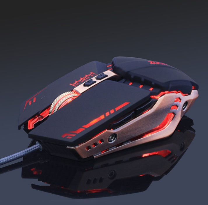 Silent Wired Gaming Mouse - 3200 DPI Optical Mouse with 6 Buttons