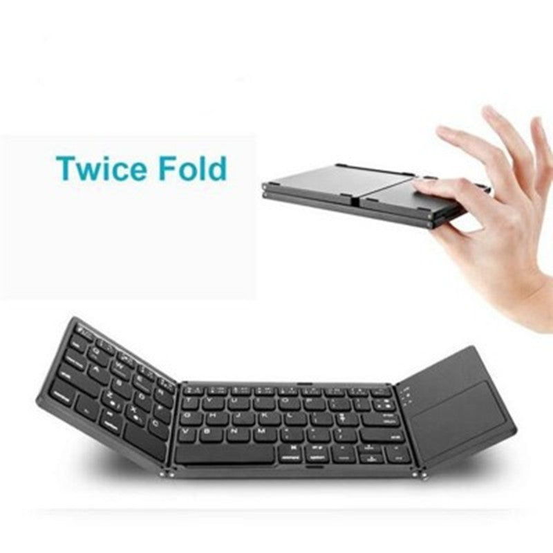 Bluetooth Folding Keyboard with Touchpad - 64 Keys, 15m Range | Single & Twin Pack