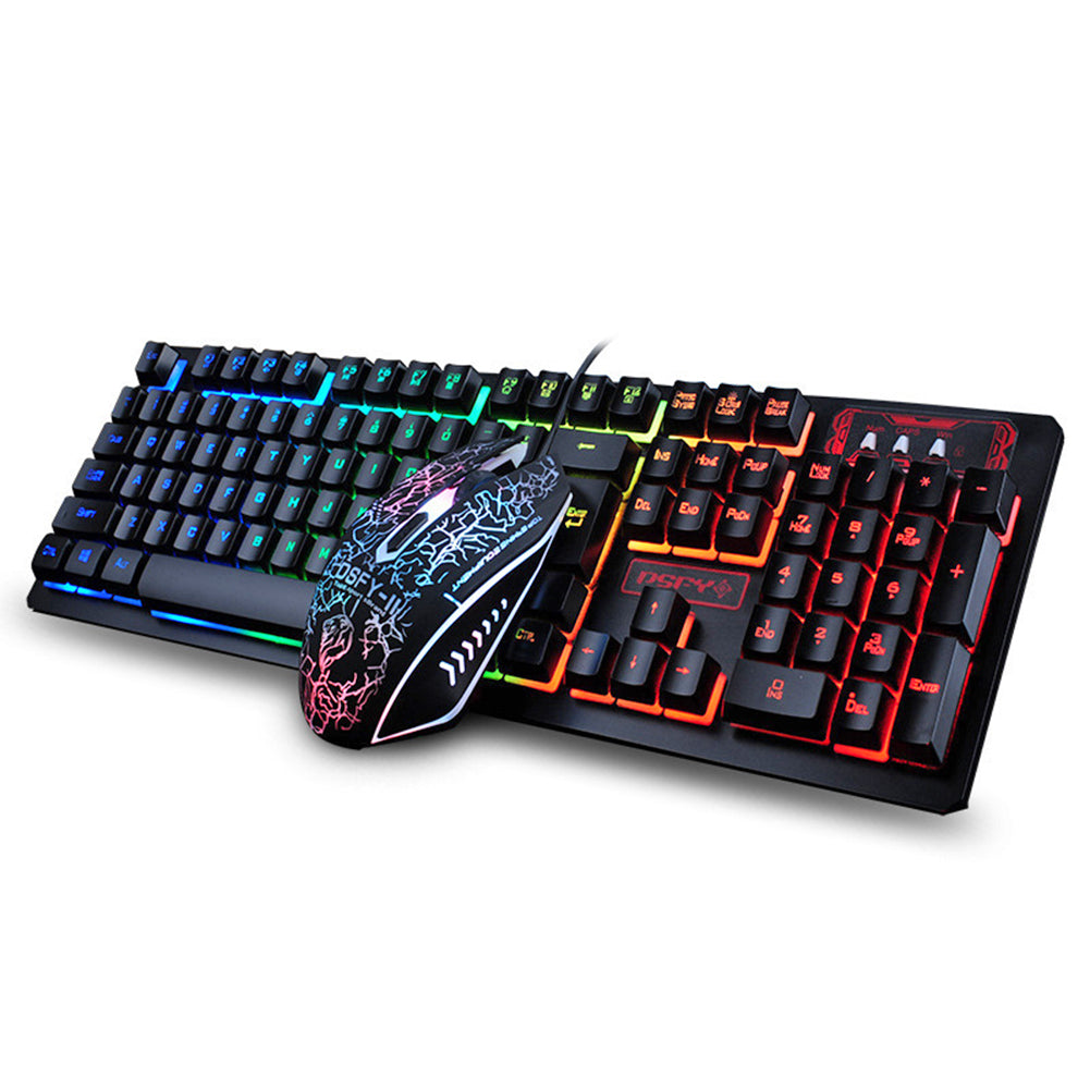Wired Gaming Keyboard & Mouse Combo - 2400 DPI Mouse, Multimedia Keys | Black