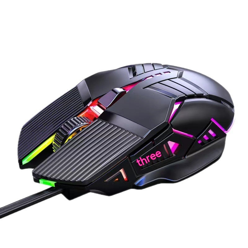 6-Button RGB Wired Gaming Mouse - Silent or Standard Click, 1.5m Cable | Black, White & Pink