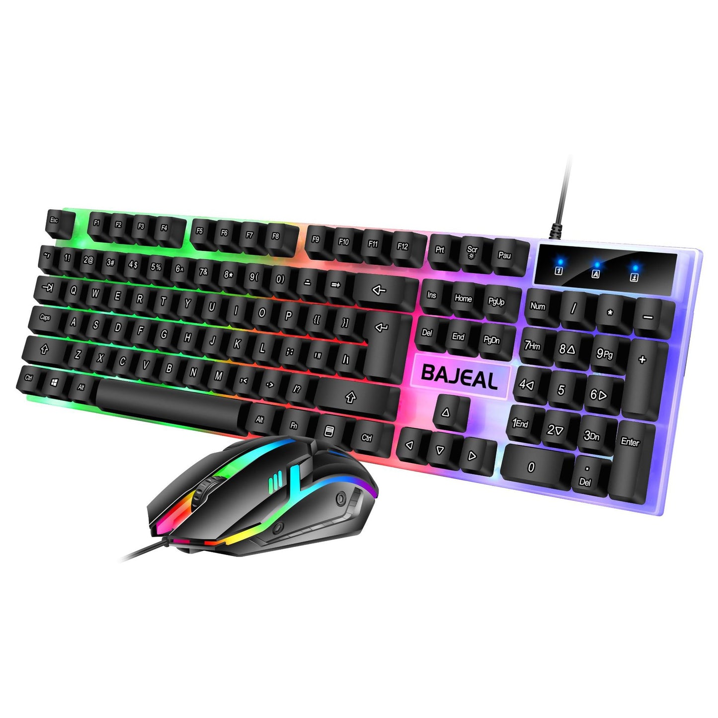 Bajeal T350 Backlit Wired Keyboard - Mechanical Feel USB Gaming & Office Keyboard