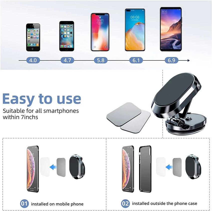rotate-metal-magnetic-car-phone-holder-foldable-universal-mobile-phone-stand-air-vent-magnet-mount-gps-support