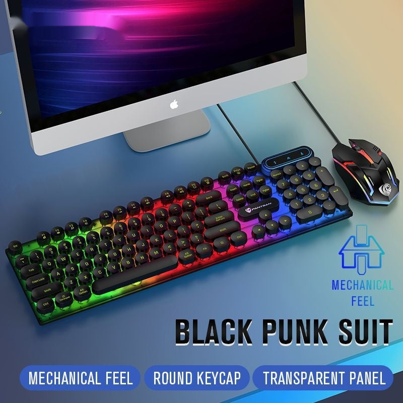 Silicone Wired Keyboard & Mouse Set - Flexible, Waterproof USB Desktop Combo