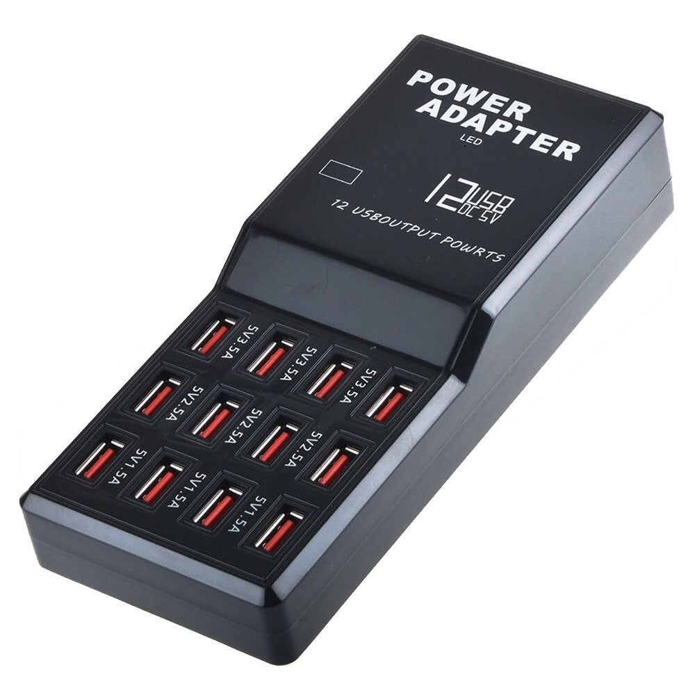 12-Port USB Charging Station - Charge All Your Devices from One Hub