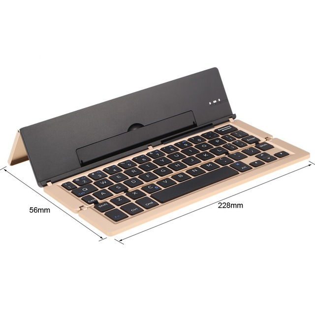 3-Fold Ultra-Thin Bluetooth Keyboard - 100hr Battery, Metal & ABS | Apple, Android & Windows