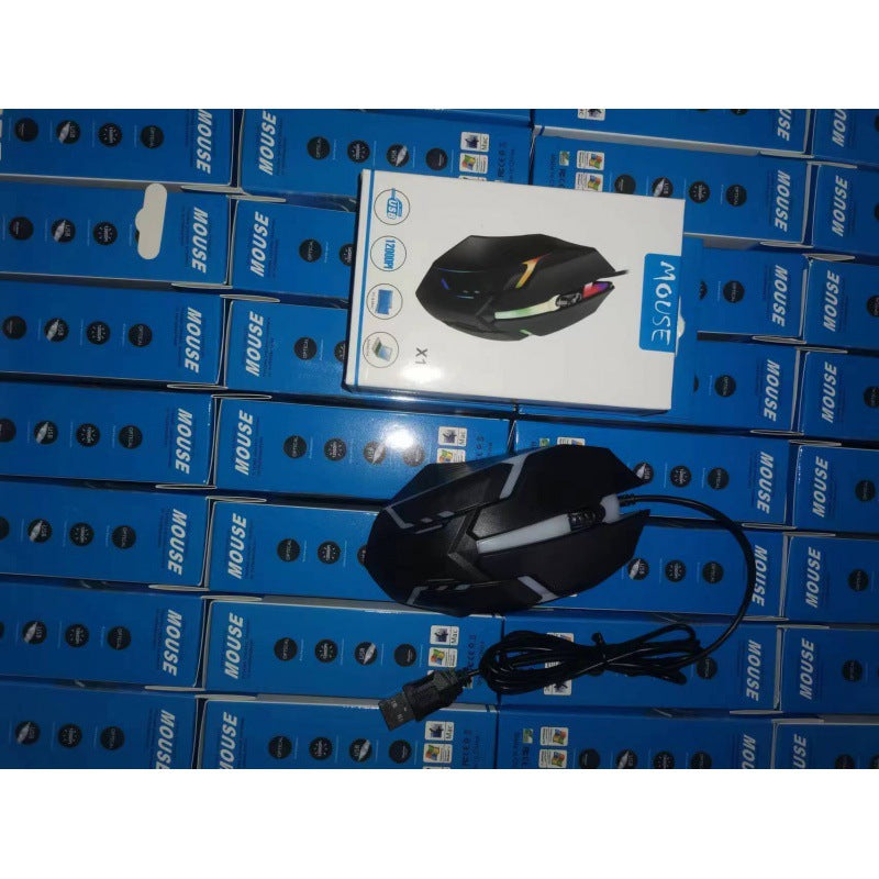 X1 Wired Luminous Mouse - USB, 1.2m Cable | Black & White