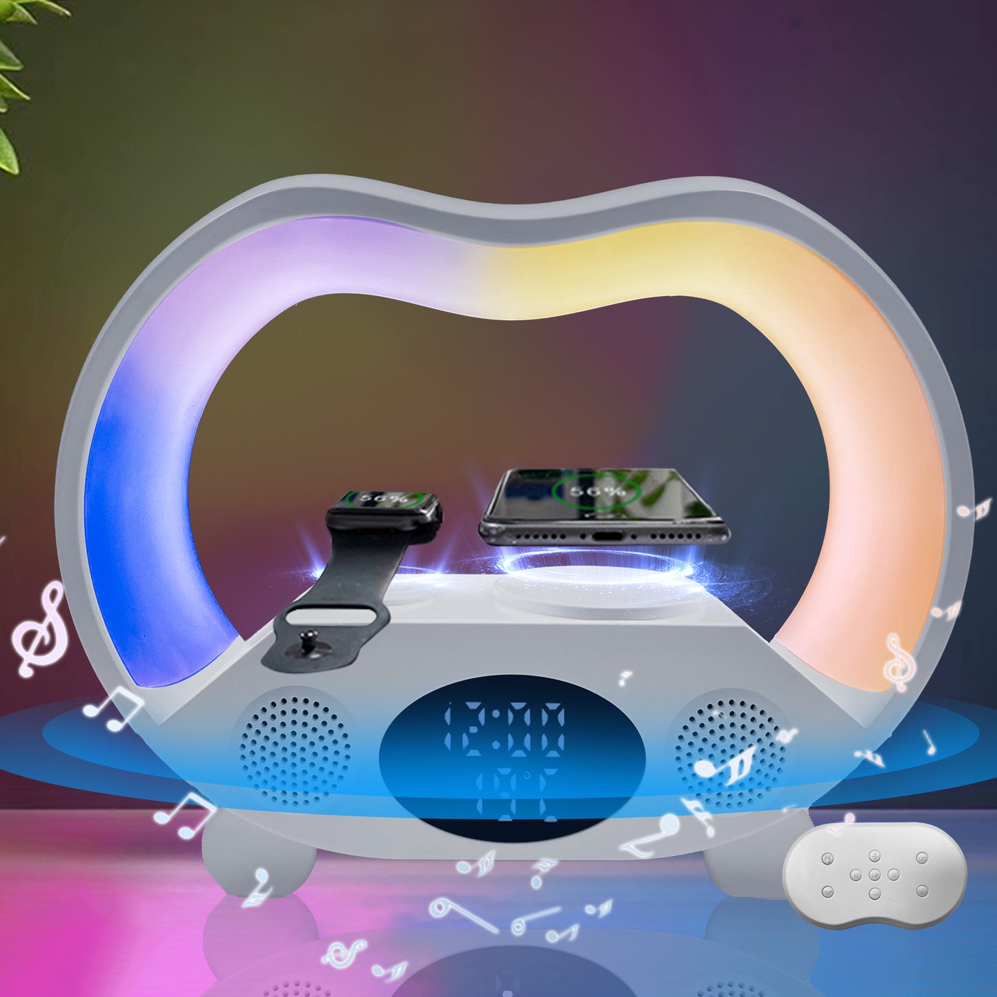 2024-new-6-in-1-smart-remote-control-bluetooth-compatible-ambience-intelligent-led-table-lamp-multi-function-wireless-charger-night-light-bluetooth-compatible-speaker