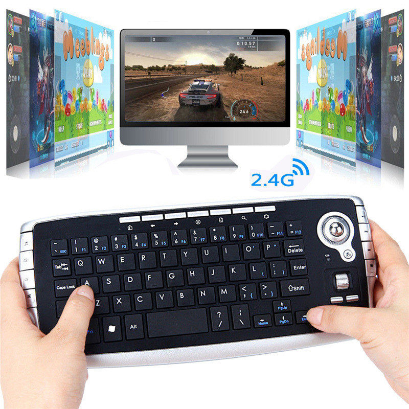 Mini 2.4G Wireless Keyboard with Integrated Touchpad - 78 Keys, Multimedia Shortcuts
