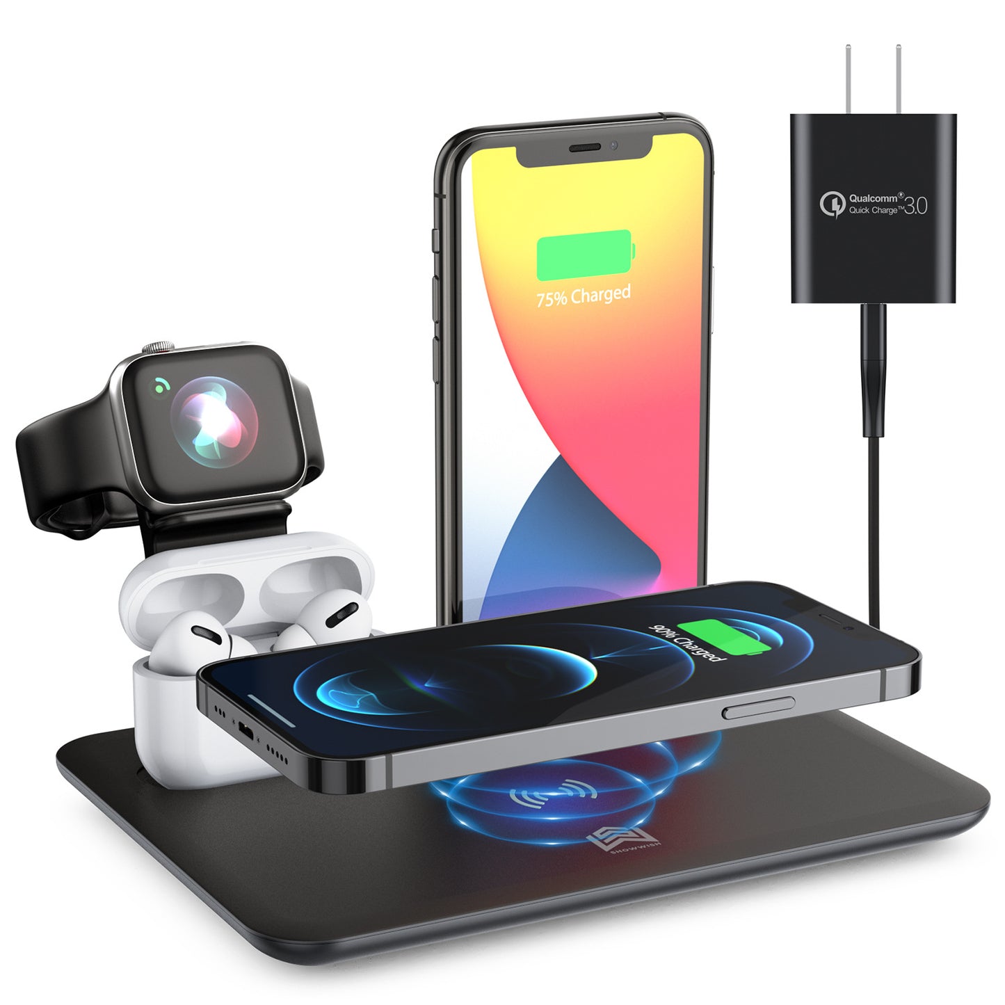 wireless-phone-charger-watch-headphone-bracket-desktop