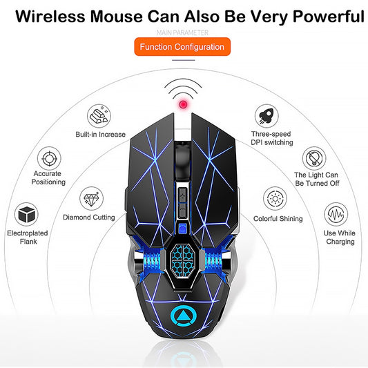 Silver Eagle A7 Wireless Gaming Mouse - 2.4GHz Rechargeable RGB Mouse