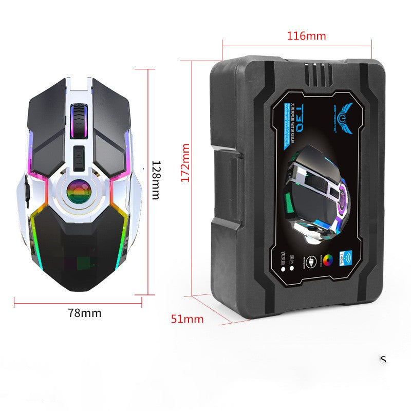 Watch-Shaped Wireless Rechargeable Mouse - Touch Wheel, 2.4GHz, 10m Range | Black & Gunmetal