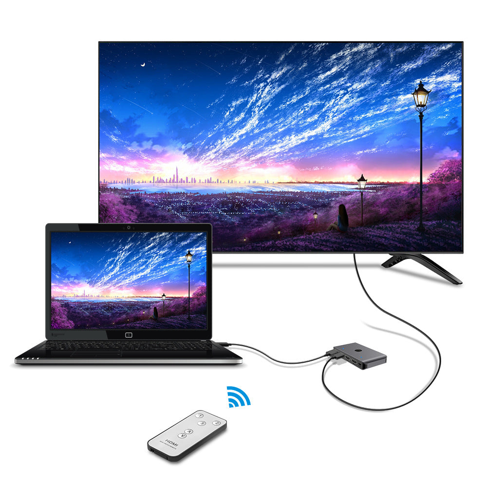 4K HDMI KVM Switch with Remote Control - Control 2 Computers with 1 Keyboard & Mouse