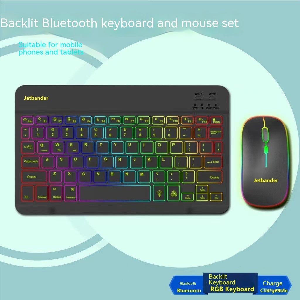 10" RGB Backlit Bluetooth Keyboard - Universal for Phones & Tablets | Optional Mouse
