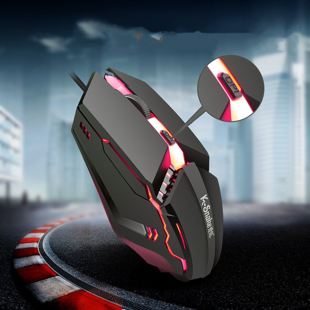 RGB Glow Gaming Mouse - Colour Glow Lighting, ABS | Black