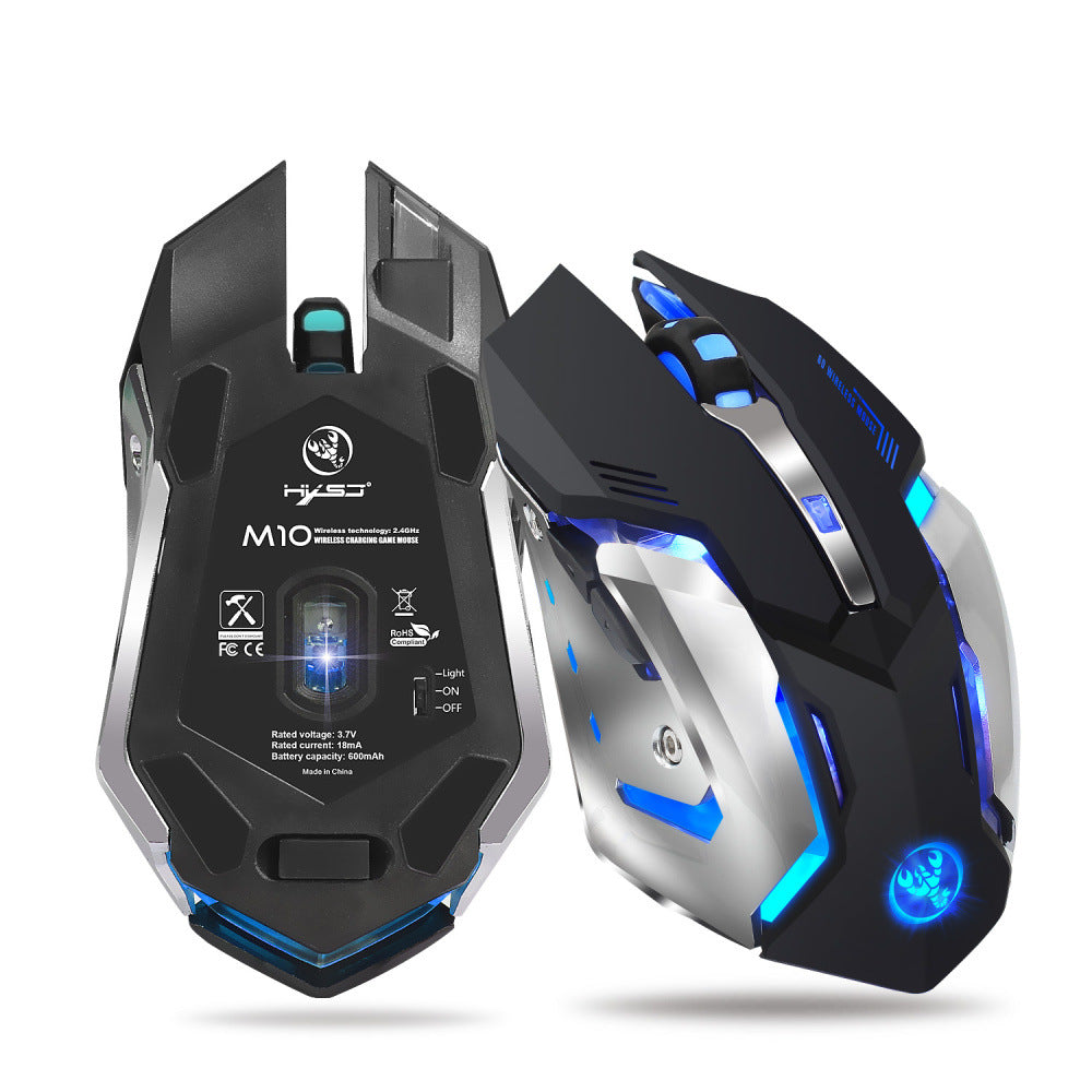 HXSJ Wireless Gaming Mouse 2.4G | 2400 DPI | RGB Glow | 6 Buttons | Black