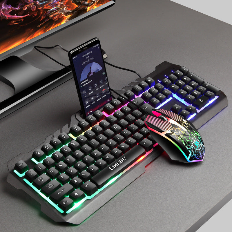 Wired Backlit Keyboard & Mouse Combo - USB Desktop Set