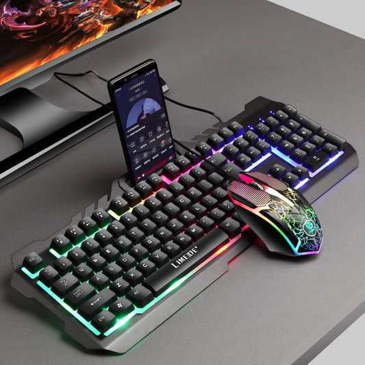 Wired Backlit Keyboard & Mouse Combo - USB Desktop Set