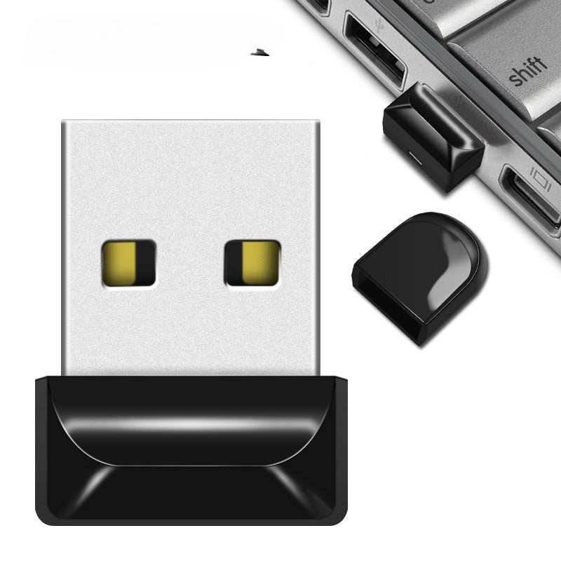 Mini Car-Shaped Metal USB Flash Drive with Necklace Chain